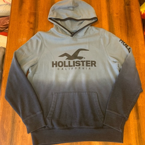 Hollister Other - Hollister Men's Hoodie Large Blue Ombre Pocket Casula Soft Comfort Athletic